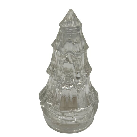 Gorham Fine Crystal Salt Pepper Shakers Christmas Tree 4" Germany Made Holiday - Picture 7 of 11